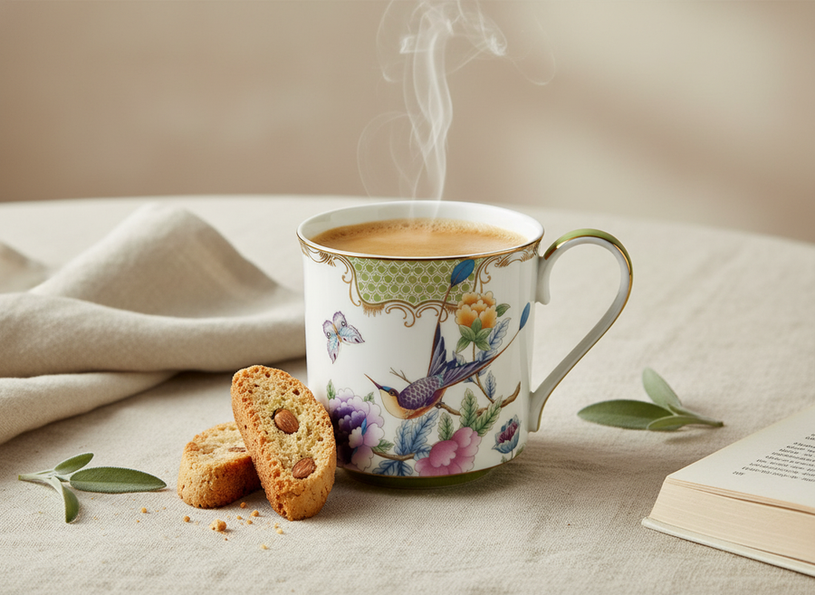 Papillons Green - Kupa 350 ml, yatay sofra sunumu