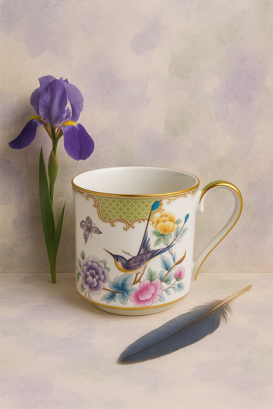 Papillons Green - Kupa 350 ml, dikey sofra sunumu