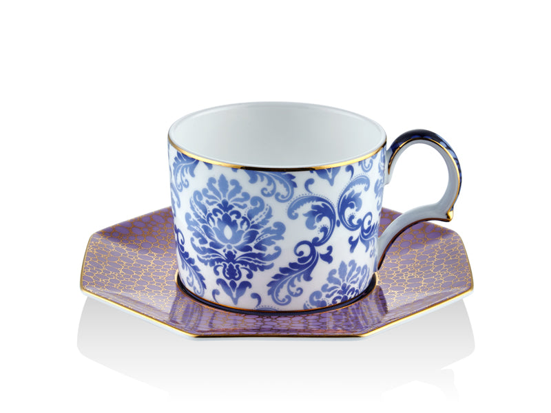 Blooming Baroque - Çay Fincanı ve Tabağı Mavi