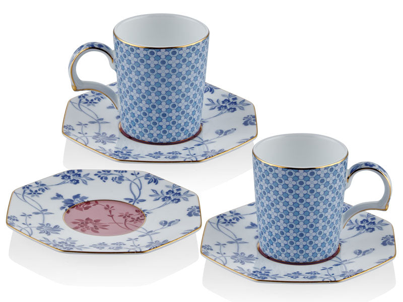 Regency Damask - 2li Kahve Fincan Seti Mavi