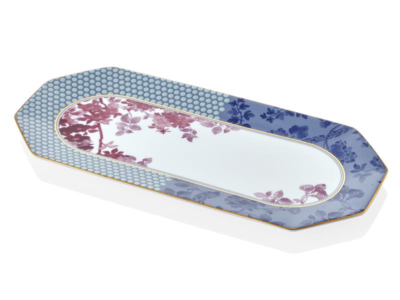 Regency Damask - Büyük Kayık Tabak 33 cm Pembe